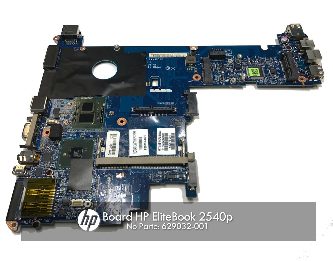 Board Hp Elitebook 2540P Parte: 598762-001 Ref: CLHPE2540P