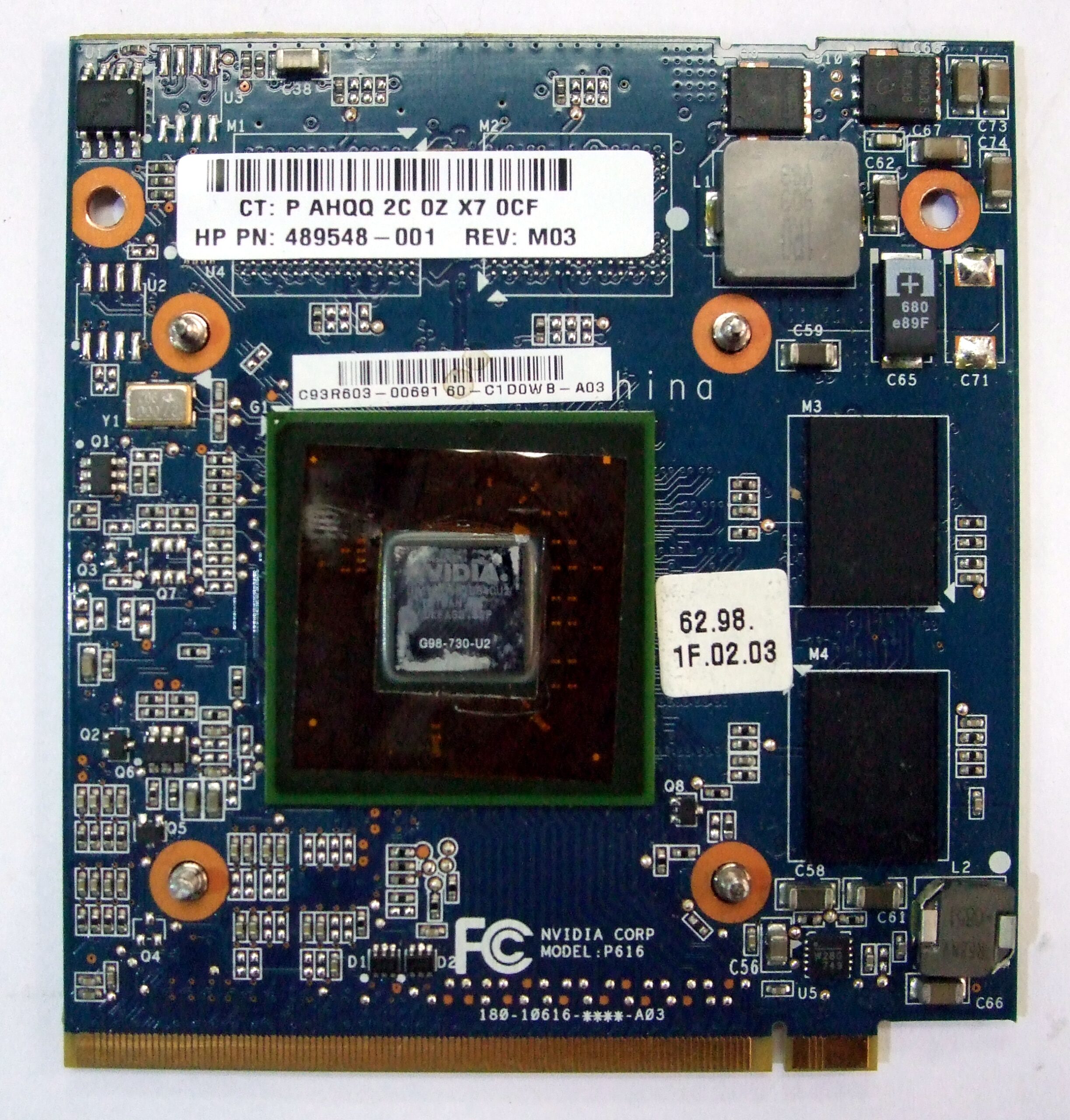 Tarjeta De Video nVidia GeForce 9300M GS Parte: 489548-001 Ref: CLATIM15X
