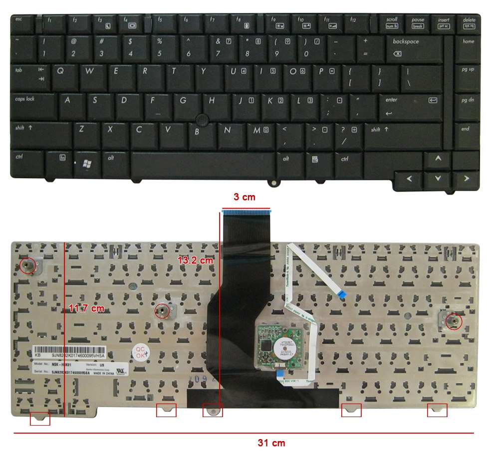 Teclado Compaq Elitebook 6930 parte: 483010-161 Ref: CLHPE6930 - Image 2