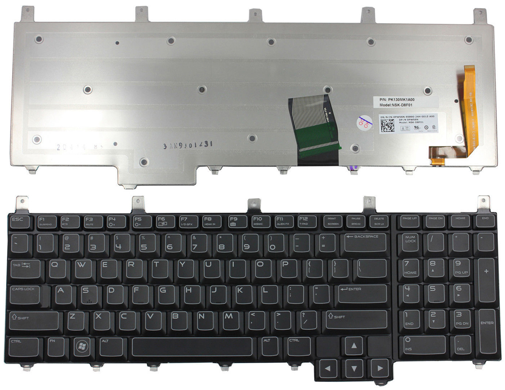 Teclado Dell Alienware M17XR2 Parte: NSK-D8C1E Ref: CLDLAM17XR2 - Image 2