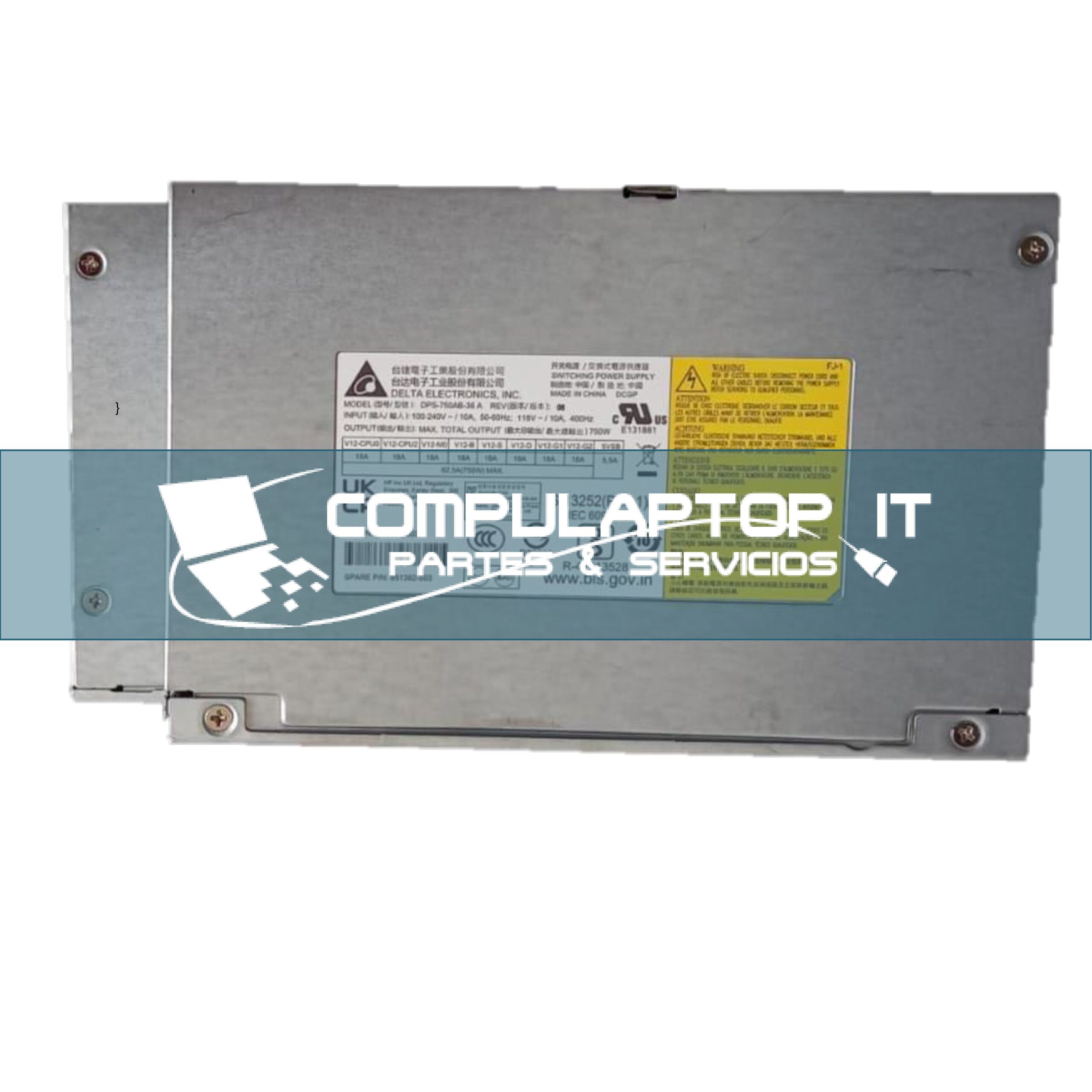 Fuente de Poder HP Z4 G4 750W Parte: 851382-001 / 851382-003