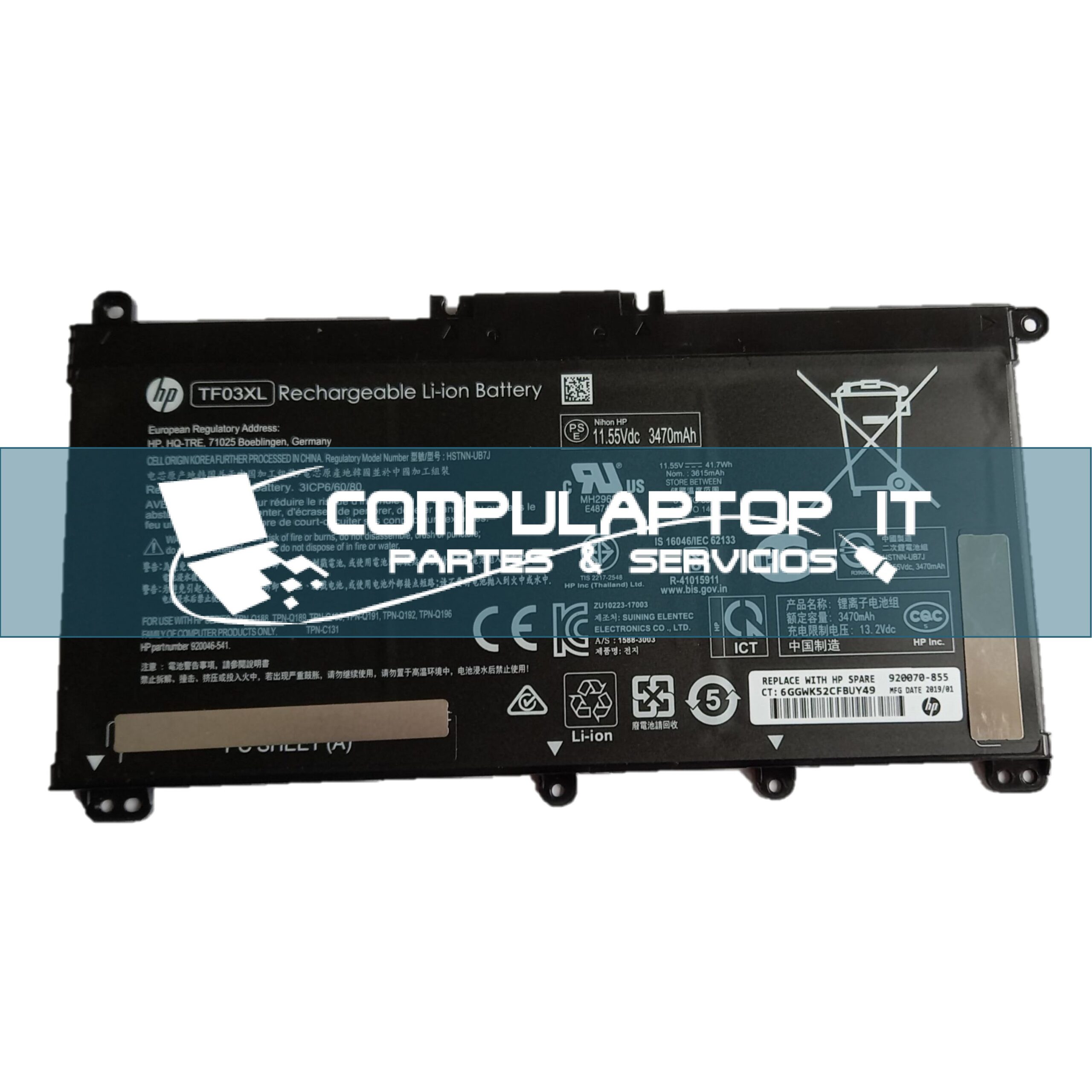 Bateria HP Notebook Pavilion 15 / 14 Parte: HT03XL