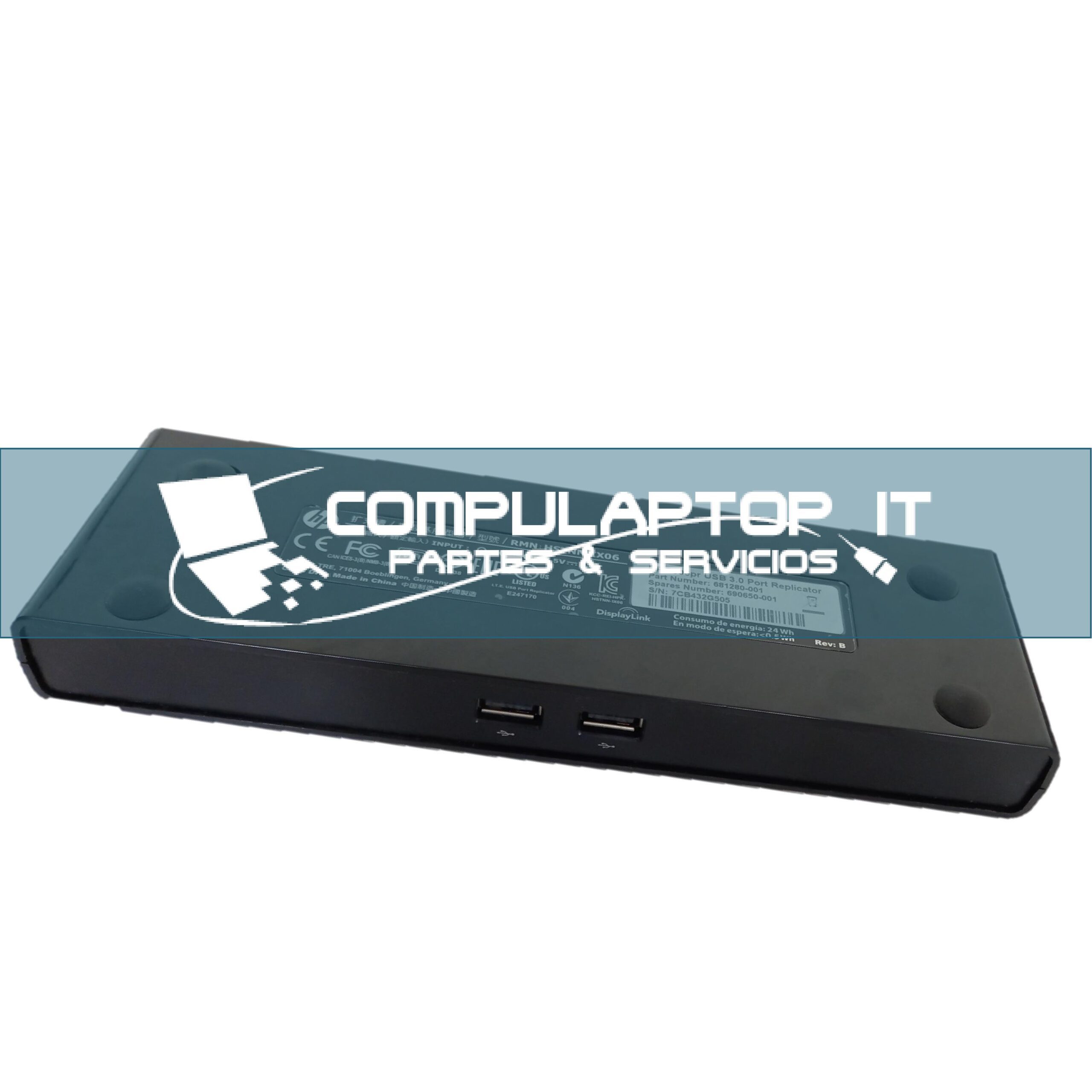 Docking Station HP 3005pr USB 3.0 Port Replicator Parte: 681280-001 - Image 2